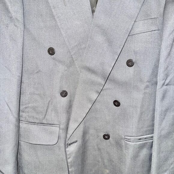 JT Beckett Men's Gray Double Breasted Blazer Sport Coat Jacket Size 41R - Picture 7 of 9